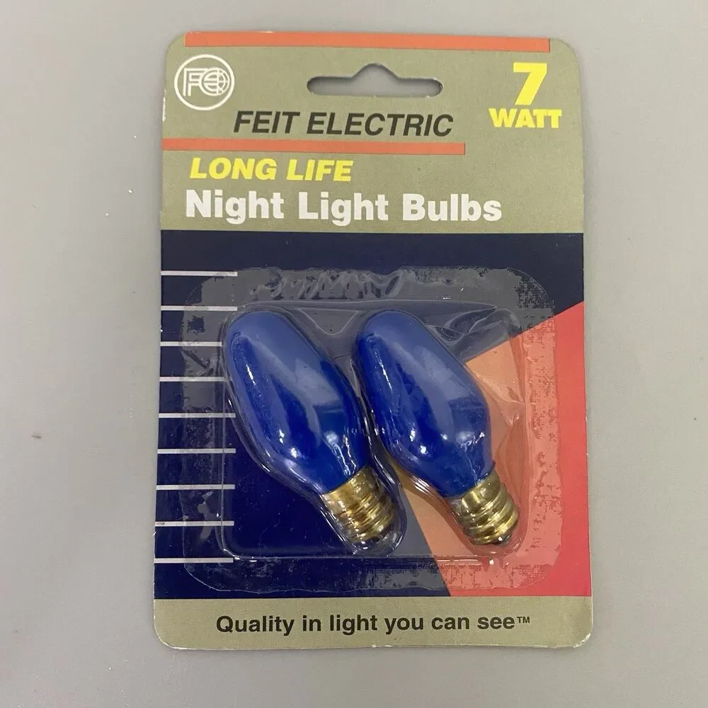 Lot of 6 Feit Electric 7W Night Light Bulbs Red Blue Green Christmas C7